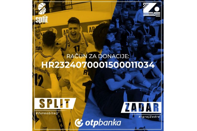 KK Zadar i KK Split slave 75. rođendan i prikupljaju donacije za epidemiološke službe svojih gradova